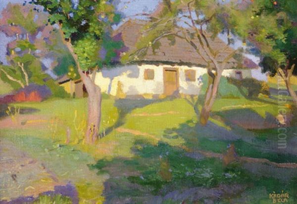 Spring Garden Oil Painting by Bela Kadar