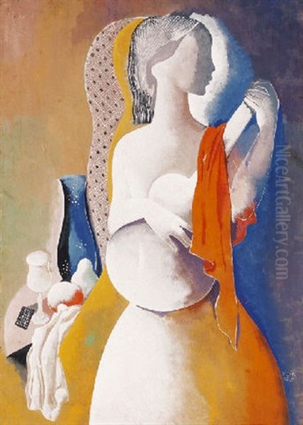 Lany Gitarral (girl With A Guitar) Oil Painting by Bela Kadar