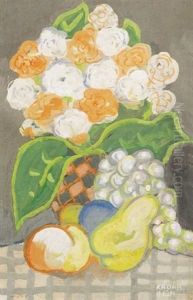 Viragcsendelet Gyumolcsokkel (still Life Of Flower And Fruit)