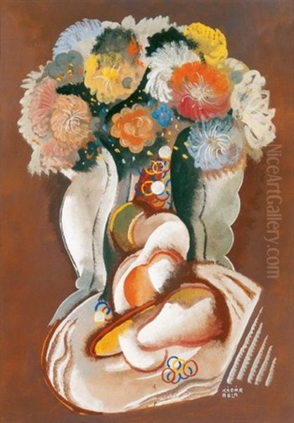 Csendelet Gyumolcsokkel (still Life Of Fruit) Oil Painting by Bela Kadar