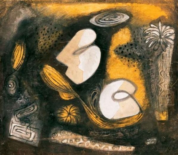 Kompozicio (composition) Oil Painting by Bela Kadar