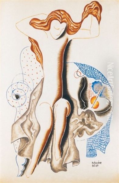 Fesulkodo Akt Oil Painting by Bela Kadar