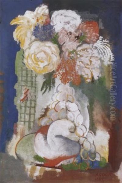 Csendelet (still Life) Oil Painting by Bela Kadar