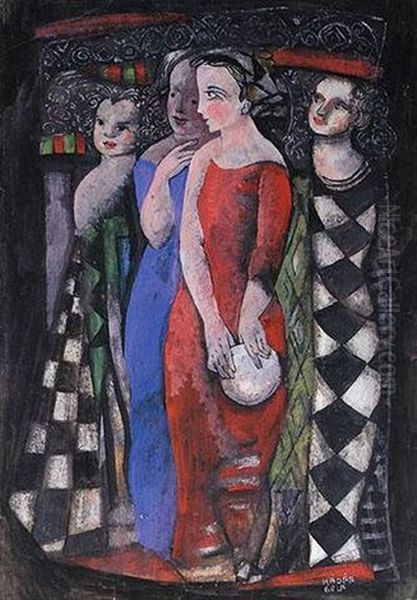 Four Women Oil Painting by Bela Kadar