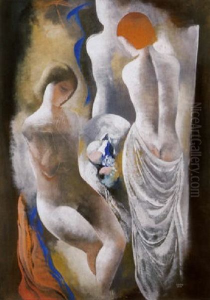 Baratnok (friends) Oil Painting by Bela Kadar