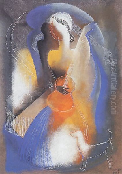 No Gitarral Oil Painting by Bela Kadar