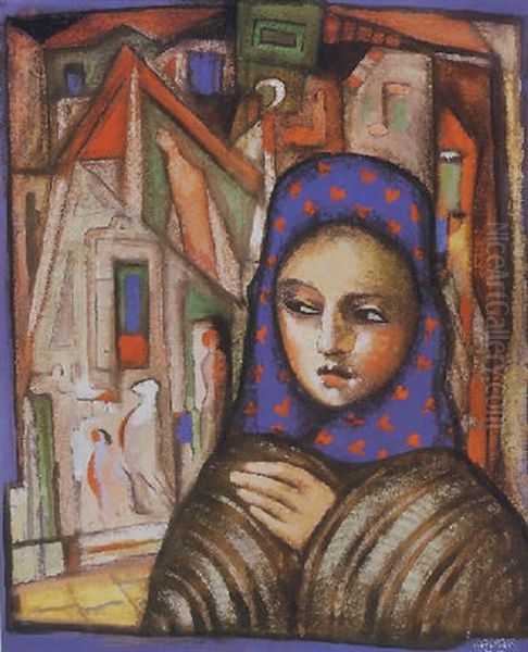 Kislany Varosban Oil Painting by Bela Kadar