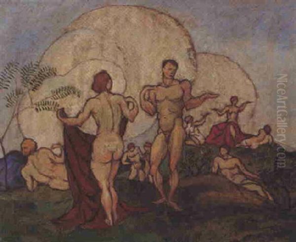 Bathers Oil Painting by Bela Kadar