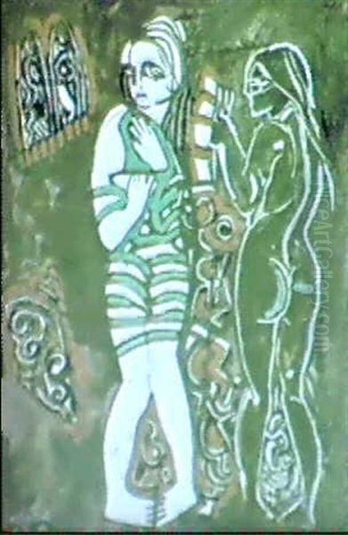 Annaherung Oil Painting by Bela Kadar