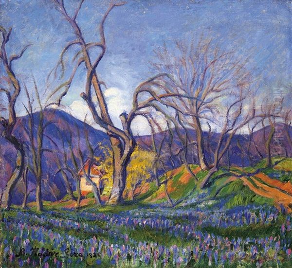 Spring In Baia Mare Oil Painting by Geza Kadar