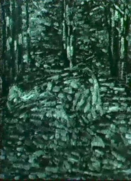 Rock Study Oil Painting by Charles Salis Kaelin