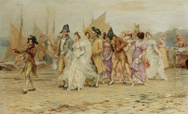 The Wedding Procession Oil Painting by Frederik Hendrik Kaemmerer