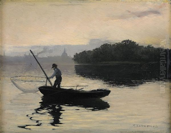 Havfiskare Oil Painting by Gottfrid Kallstenius