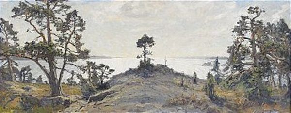 Afton I Tjust Skargard Oil Painting by Gottfried Kallstenius
