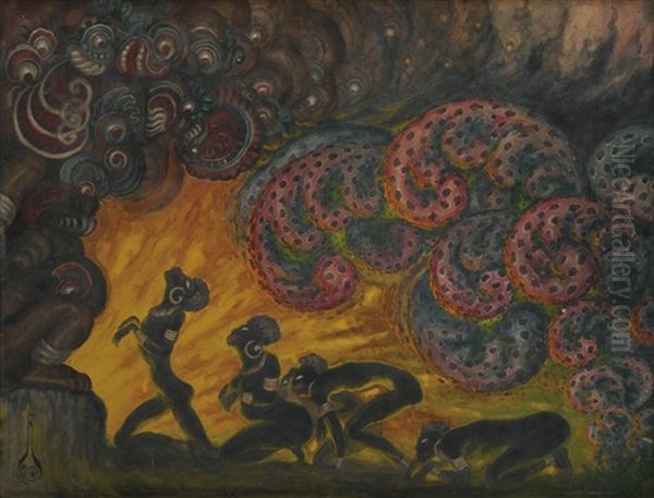 The Worshippers Oil Painting by Nicolai Konstantinovich Kalmakov