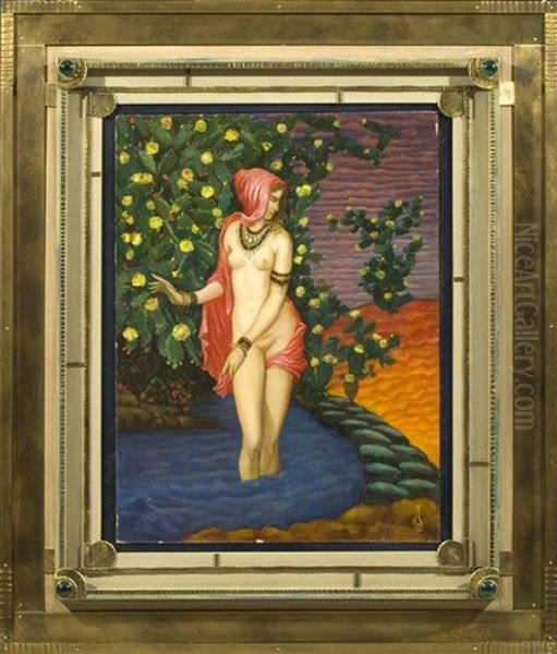 Bathing Of Diana Oil Painting by Nicolai Konstantinovich Kalmakov