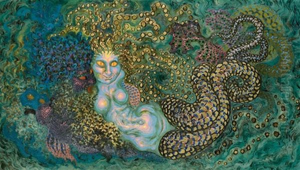 Tritons Oil Painting by Nicolai Konstantinovich Kalmakov