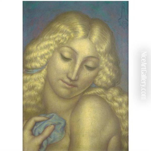 Blonde Beauty Oil Painting by Nicolai Konstantinovich Kalmakov