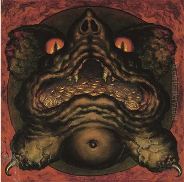 Rat A Gueule D'ors (from Panels For La Chapelle Fortin) Oil Painting by Nicolai Konstantinovich Kalmakov