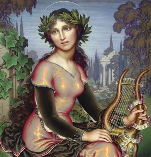 Terpischore Oil Painting by Nicolai Konstantinovich Kalmakov