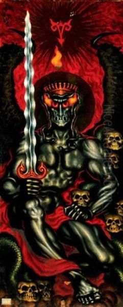 Szorny Karddal (monster With Sword) Oil Painting by Nicolai Konstantinovich Kalmakov