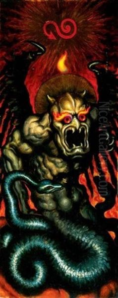 Szorny Kigyoval (monster With Snake) Oil Painting by Nicolai Konstantinovich Kalmakov