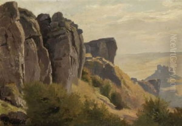 Felsen In Der Eifel Bei Gerolstein Oil Painting by Edmund Kanoldt