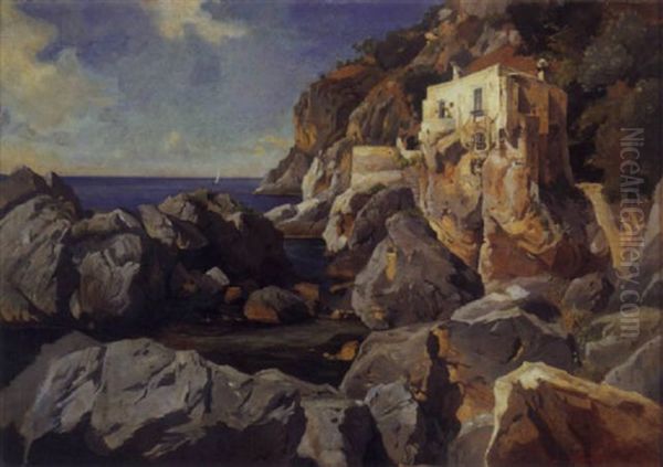 Felsen Am Meer Auf Capri Oil Painting by Edmund Kanoldt