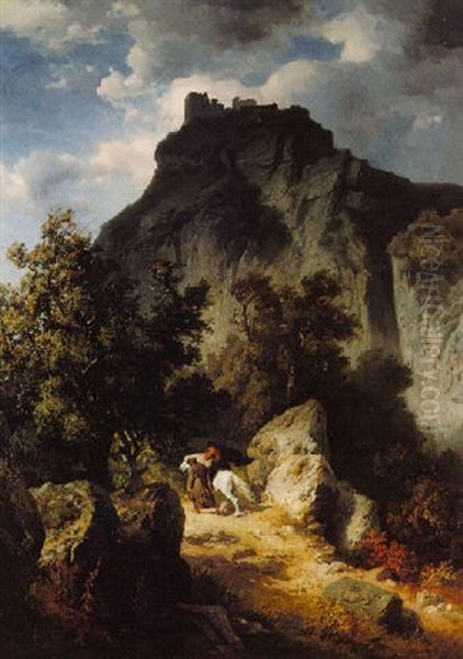 Heinrich Iv Dressed As A Monk Going To Canossa Oil Painting by Edmund Friedrich Kanoldt Heinrich Iv Dressed As A Monk Going To Canossa Oil Painting by Edmund Friedrich Kanoldt