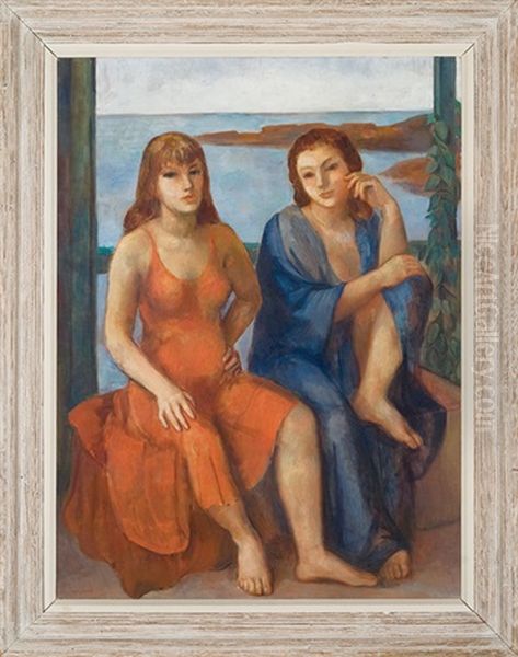 Two Women, Ogunquit Oil Painting by Bernard Karfiol