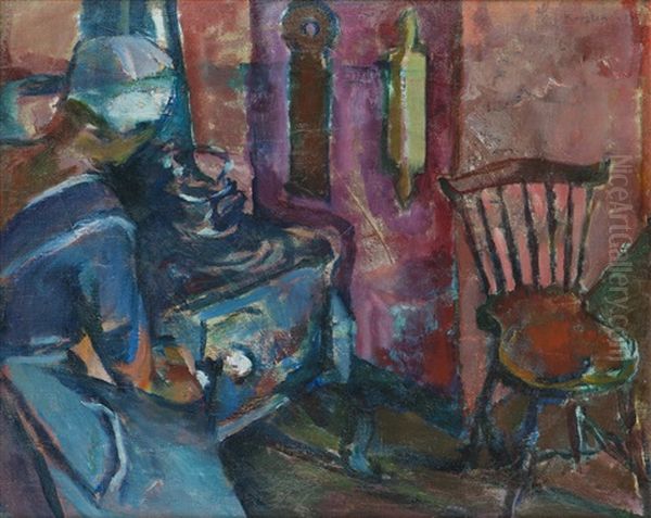 I Kjokkenet Oil Painting by Ludvig Peter Karsten