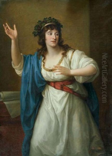 Ritratto Della Poetessa Teresa Bandettini Landucci Nelle Vesti Di Una Musa Oil Painting by Angelika Kauffmann