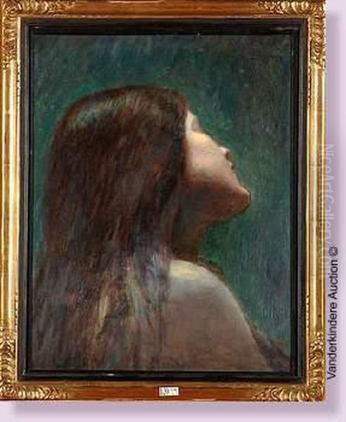 Profil De Femme Oil Painting by Raphael Bauduin
