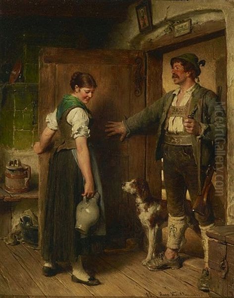 Gefangen (bursch In Der Ture) Oil Painting by Hugo Wilhelm Kauffmann
