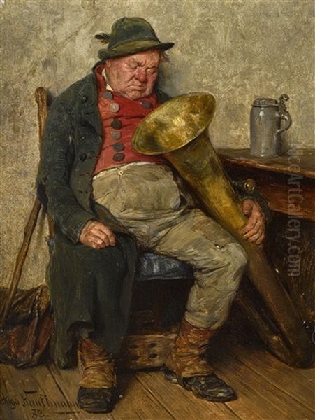 Muder Musikant Mit Tuba Oil Painting by Hugo Wilhelm Kauffmann