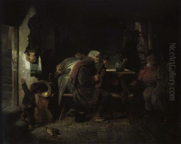 Musikanten Im Wirtshaus Oil Painting by Hugo Kauffmann