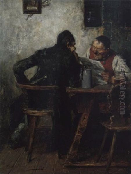 Im Wirtshaus Oil Painting by Hugo Kauffmann