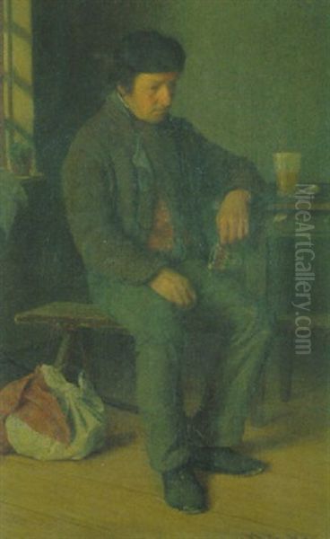 Sitzender Handwerksbursche Oil Painting by Hugo Wilhelm Kauffmann