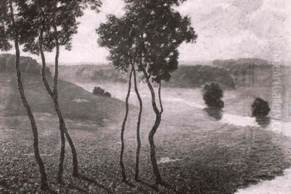 Heidelandschaft Oil Painting by August Kaufhold