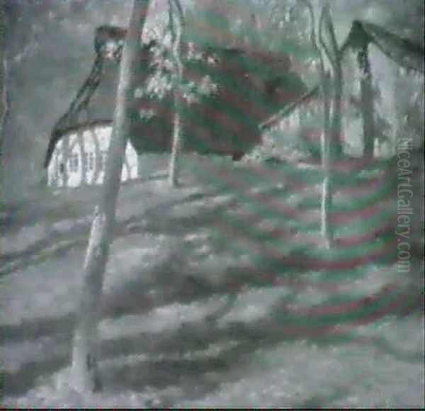 Norddeutsches Bauerngehoft Oil Painting by August Kaufhold