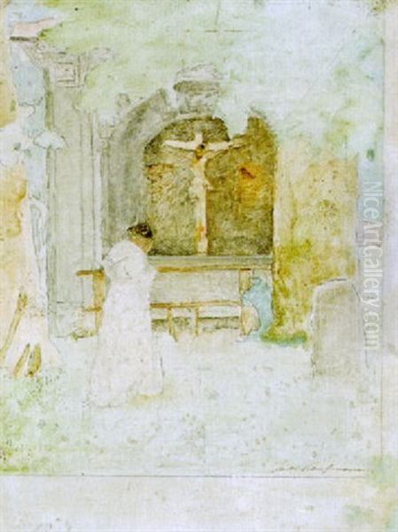 Andacht Oil Painting by Isidor Kaufmann