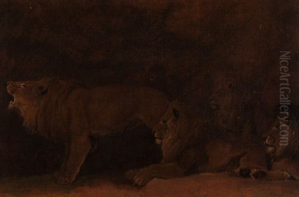 Studie Lowenmannchen Oil Painting by Joseph Klemens Kaufmann