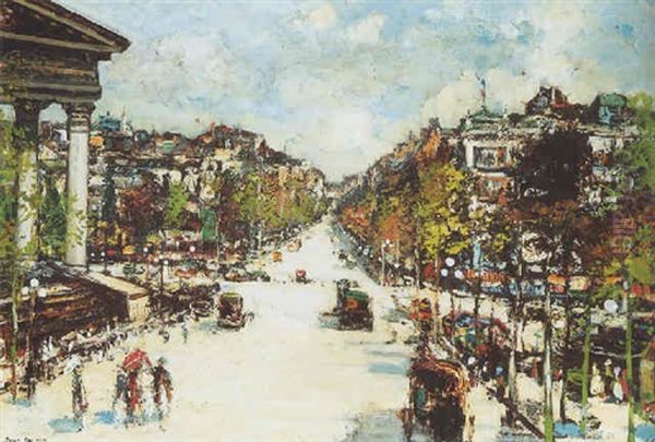 The Madeline And Rue Royal, Paris Oil Painting by James Kay