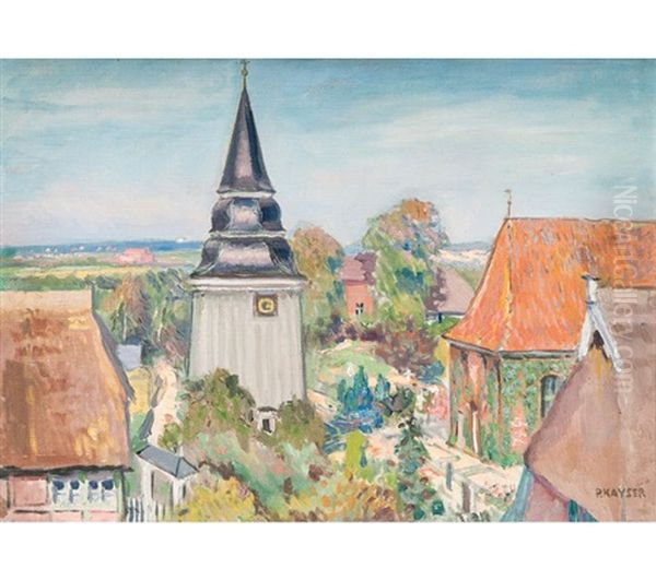 Kirche Von Curslack Oil Painting by Paul Kayser