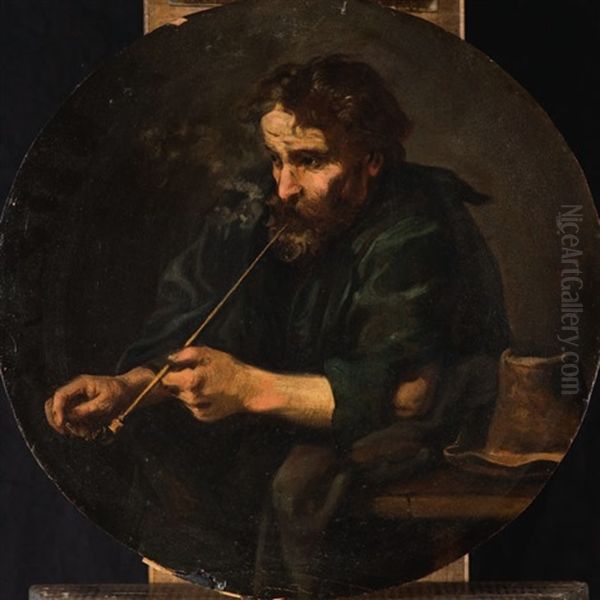 Fumatore Di Pipa Oil Painting by Bernhard Keil
