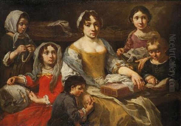 La Lettura Oil Painting by Bernhard Keil, Monsu Bernardo