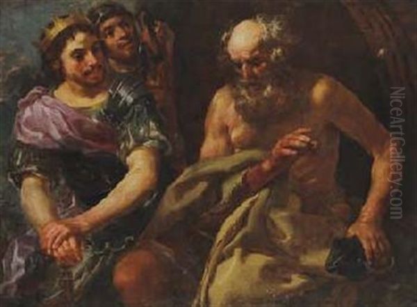 Alexander Der Grose Besucht Diogenes Oil Painting by Bernhard Keil