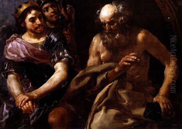 Alessandro Magno Visita Diogene Oil Painting by Bernhard Keil