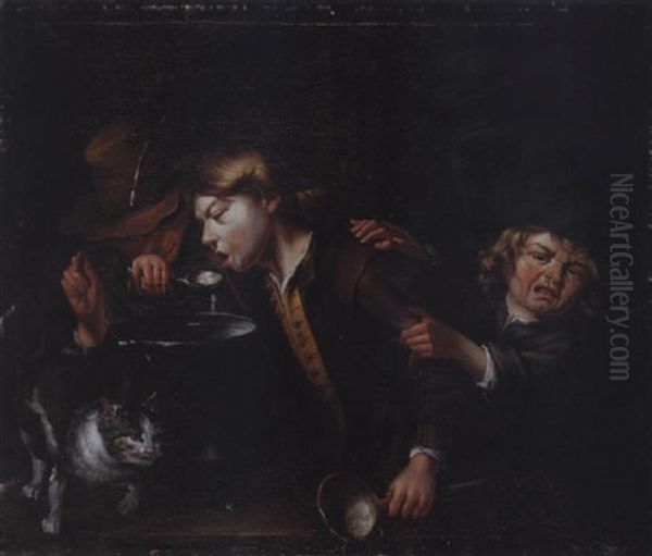 Bambocciade Oil Painting by Bernhard Keil