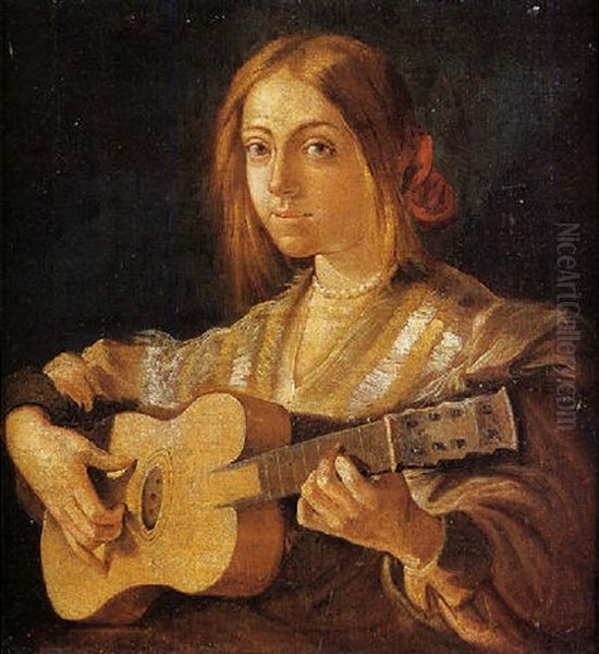 Chitarrista Oil Painting by Bernhard Keil